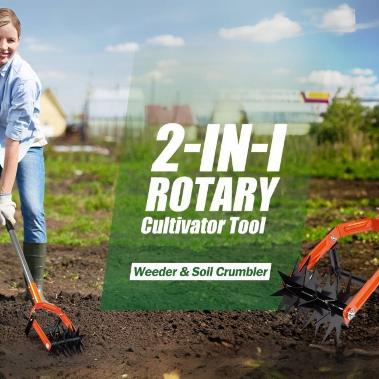 Hand Held Tiller Cultivator | Hand Cultivator For Gardening | Hand Held Rotary Tiller